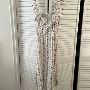 Reformation amethyst Linen Floral Dress Mildred Print Sz 6